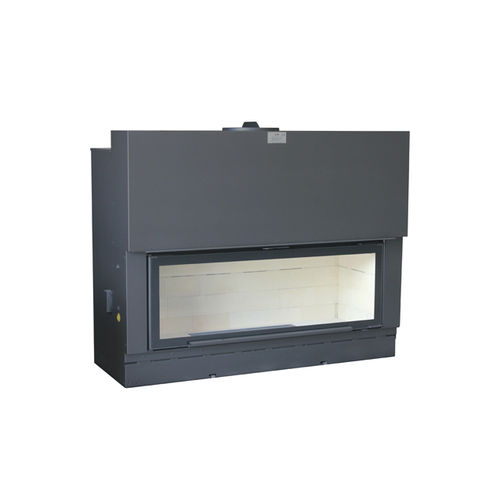 Focolare chiuso a legna - H1600 - Axis - a 1 faccia / in acciaio / con porta a scomparsa