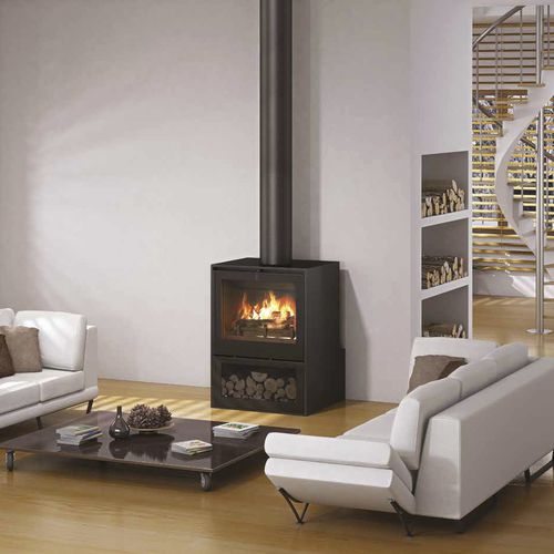 Stufa a legna - I800P - Axis - 7 kW / a pavimento / contemporanea