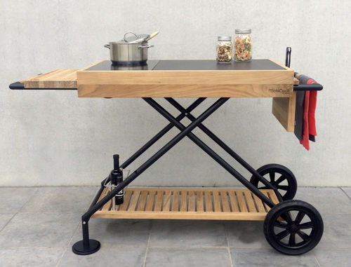 Carrello portavivande di servizio - MOBICOOK - Indu+ - per uso residenziale / in teak