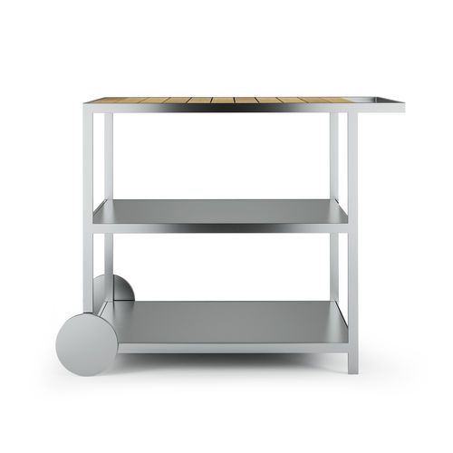 Carrello portavivande per uso residenziale - GARDEN YACHT EDITION - Röshults - da giardino / in teak / in acciaio inossidabile