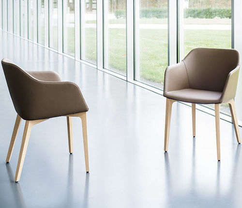 Sedia visitatore contemporanea - FINA CLUB 6861/A - Brunner GmbH - da interno / in tessuto / in pelle