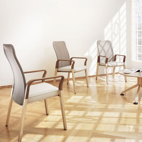 Sedia visitatore contemporanea - TACEO 8337/AN - Brunner GmbH - da interno / in tessuto / con supporto in legno
