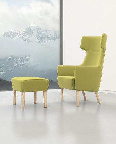 Poltrona visitatore contemporanea - WELLANO 9955/A - Brunner GmbH - in tessuto / in pelle / in faggio
