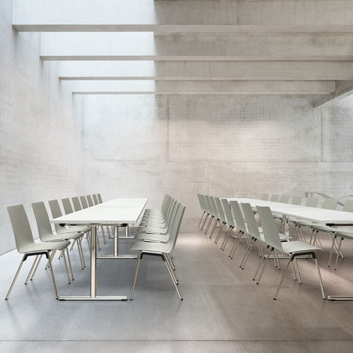 Tavolo da conferenza contemporaneo - BASIC 2910 - Brunner GmbH - in HPL / con supporto in metallo cromato / rettangolare