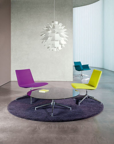 Chauffeuse contemporanea - FINA LOUNGE 6742 - Brunner GmbH - in tessuto / in alluminio / gialla