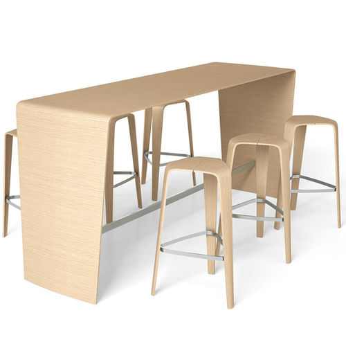 Tavolo alto minimalista - HOC 9177 - Brunner GmbH - in rovere / impiallacciato in legno / in HPL