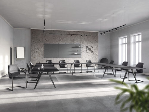 Tavolo da conferenza contemporaneo - RAY 9801 - Brunner GmbH - in HPL / con supporto in ghisa di alluminio / rettangolare