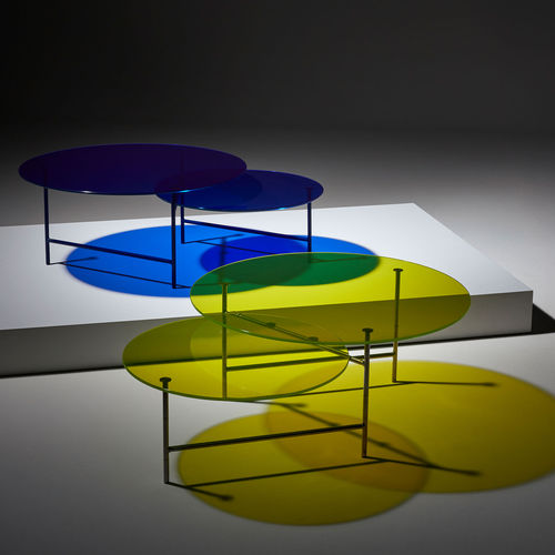 Tavolino basso design minimalista - ZORRO - LA CHANCE - in vetro / in vetro fumè / in marmo