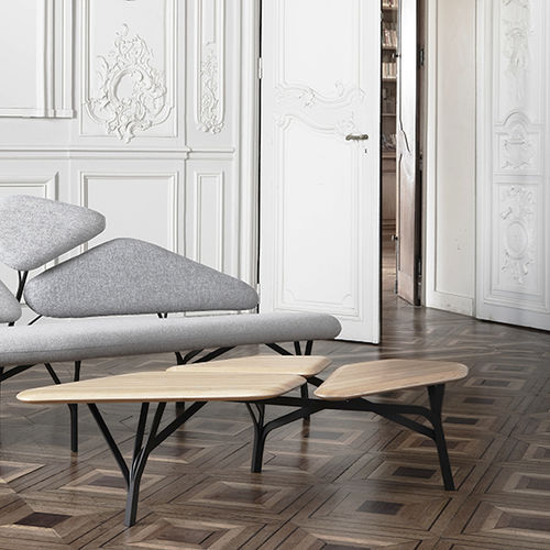 Tavolino basso contemporaneo - BORGHESE - LA CHANCE - in rovere / in acciaio / per uso residenziale