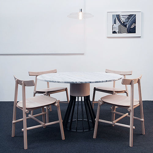 Tavolo da pranzo contemporaneo - MEWOMA - LA CHANCE - in metallo / in marmo / in rovere