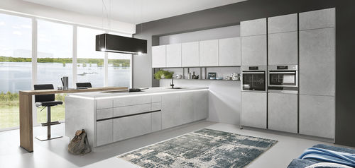 Cucina in pietra - StoneArt 304 - nobilia - contemporanea / in legno / con penisola