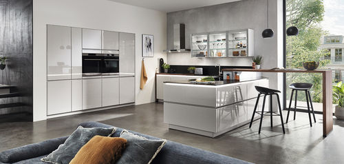 Cucina contemporanea - LUX 819 - nobilia - in pietra / in quarzo / a L