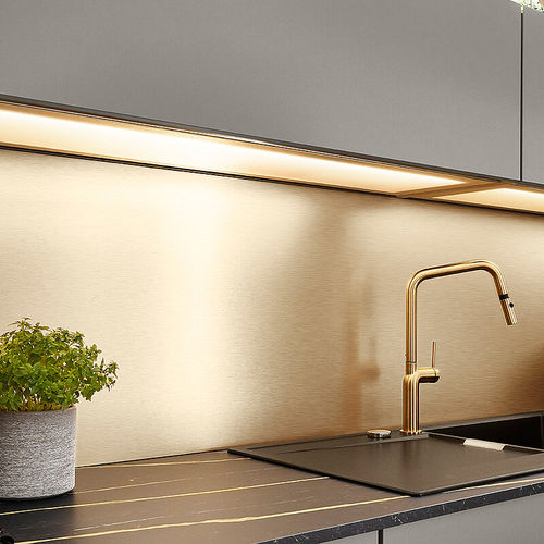 Pannello retrocucina in HPL - Yellow gold coloured - nobilia