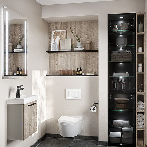 Bagno contemporaneo - HOSPITABLE - nobilia - in legno / per stanza di piccole dimensioni