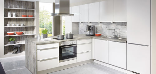 Cucina contemporanea - SPEED 259 - nobilia - in legno / a L / con impugnature