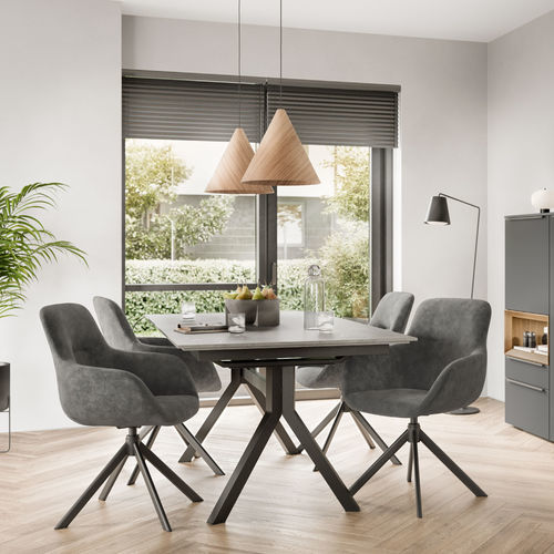 Tavolo da pranzo contemporaneo - Paris  - nobilia - in legno / in calcestruzzo / in ardesia