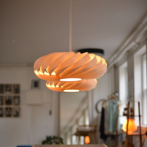 Lampada a sospensione - TR5 - Tom Rossau - in alluminio laccato / in betulla / contemporanea