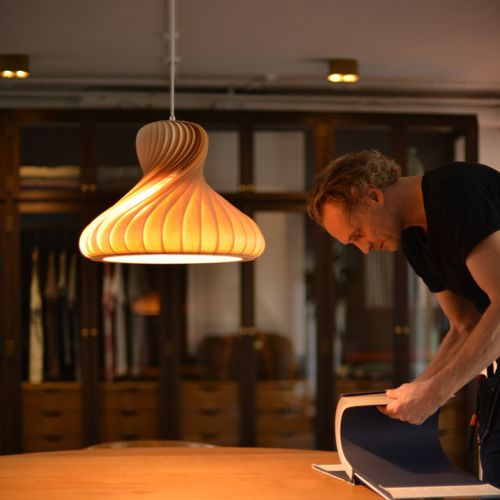 Lampada a sospensione - TR22 - Tom Rossau - in betulla / in plastica / contemporanea