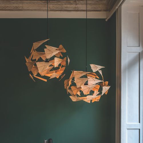 Lampada a sospensione - TR747 – COME FLY WITH ME - Tom Rossau - in betulla / design originale / con cavo