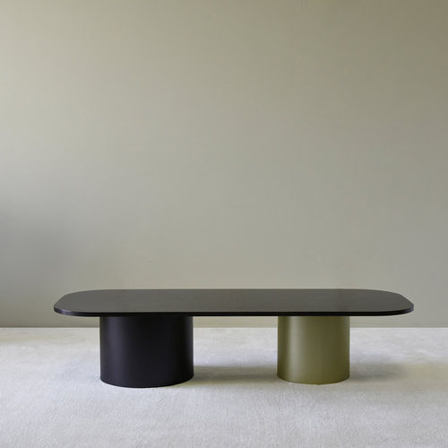 Tavolino basso contemporaneo - ARCADIE  - ENO STUDIO - impiallacciato in legno / con supporto in MDF / rettangolare