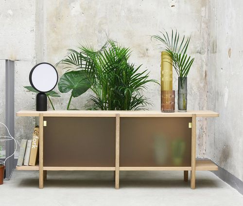 Credenza contemporanea - PAVILLON - ENO STUDIO - in rovere / in vetro / trasparente