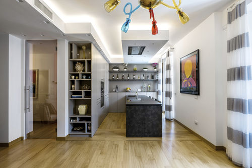 Cucina contemporanea - 20150301 - TM Italia - in laminato / senza maniglie / Made in Italy