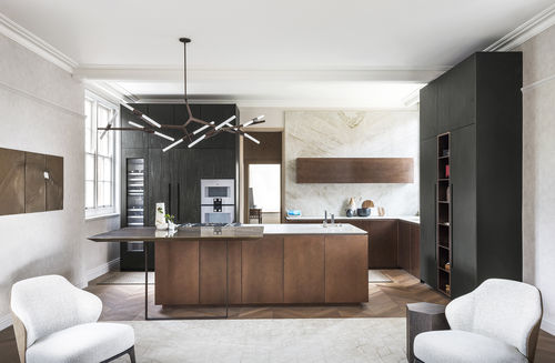 Cucina contemporanea - 201610 - TM Italia - in legno laccato / in pietra naturale / con isola