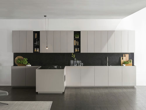 Cucina contemporanea - D90+ - TM Italia - in legno laccato / in pietra / con isola