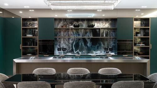 Cucina contemporanea - 202302 - TM Italia - in legno laccato / in vetro / in acciaio inossidabile