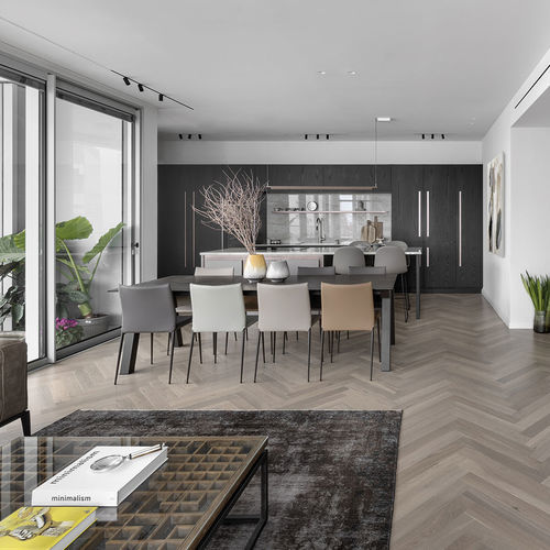 Cucina contemporanea - 202204 - TM Italia - in rovere / in Solid Surface / con isola