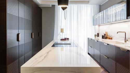 Cucina contemporanea - 202103 - TM Italia - in MDF laccato / in gres / con isola