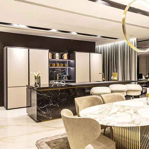 Cucina contemporanea - 201912 - TM Italia - in legno laccato / in marmo / con isola
