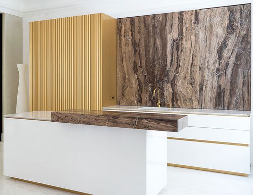 Cucina contemporanea - 201906 - TM Italia - in legno laccato / in marmo / con isola