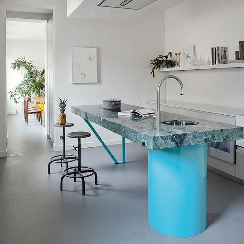 Cucina contemporanea - 201703 - TM Italia - in pietra naturale / con isola / senza maniglie
