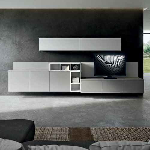 Parete attrezzata TV contemporaneo - LIVING MODULARITY - DIBIESSE - in legno laccato
