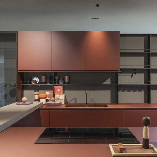 Cucina contemporanea - SMILE - DIBIESSE - in MDF laccato / in melaminico / con isola