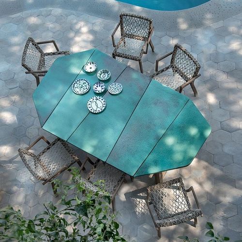 Sedia da pranzo contemporanea - Rafael - Ethimo - da esterno / in teak / in corda