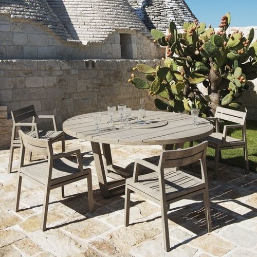 Tavolo da pranzo contemporaneo - Costes - Ethimo - in teak / con supporto in teak / rettangolare