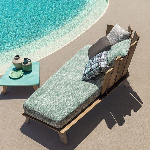 Dormeuse contemporanea - Rafael - Ethimo - in teak / in poliestere / in polipropilene