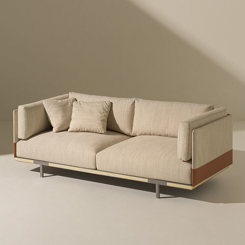 Divano modulare - Baia - Ethimo - contemporaneo / in lino / in ecopelle