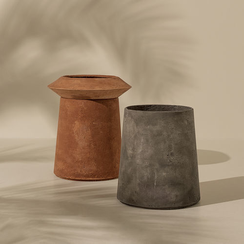 Vaso da giardino in cemento - Bulbi  - Ethimo - rotondo / per uso residenziale / grigio