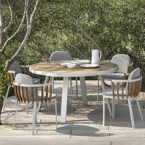 Tavolo contemporaneo - Swing - Ethimo - in teak / con supporto in alluminio / rettangolare