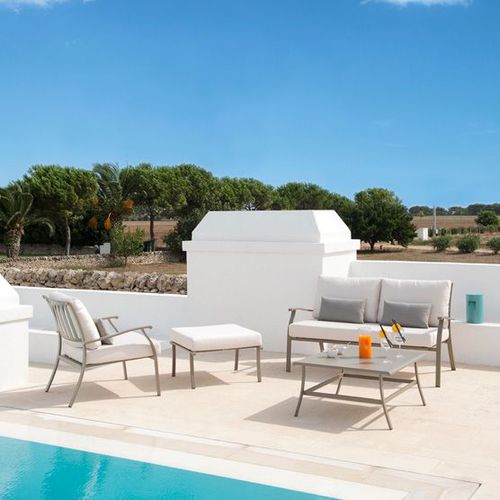 Divano contemporaneo - Elisir - Ethimo - da giardino / in tessuto acrilico / con braccioli