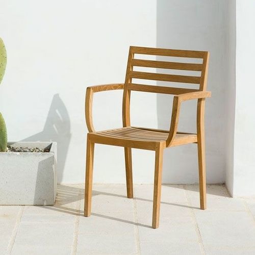 Sedia contemporanea - Stella - Ethimo - da esterno / in tessuto acrilico / in teak