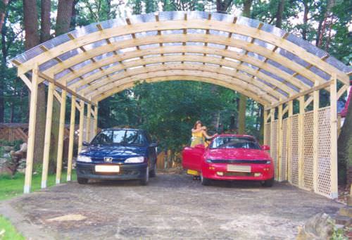 Tettoia per posto-auto in PVC - CONWY  - EcoCurves - in legno