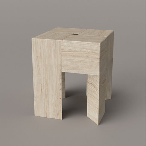 Sgabello contemporaneo - TRI ANGLE - karakter - in rovere
