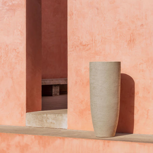 Vaso da giardino in terracotta - TEXEL - DOMANI - rotondo / per uso residenziale / bianco