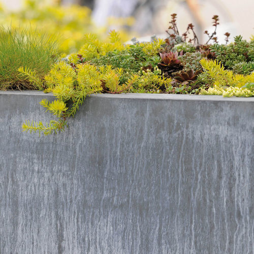Vaso da giardino in zinco - COLUMN - DOMANI - quadrato / per uso residenziale / grigio