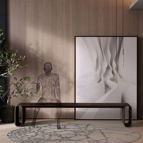 Panca contemporanea - GERRARD - MODLOFT - in legno / senza schienale / senza braccioli