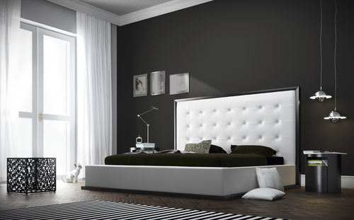 Letto matrimoniale - LUDLOW - QUEEN - MODLOFT - contemporaneo / imbottito / in pelle